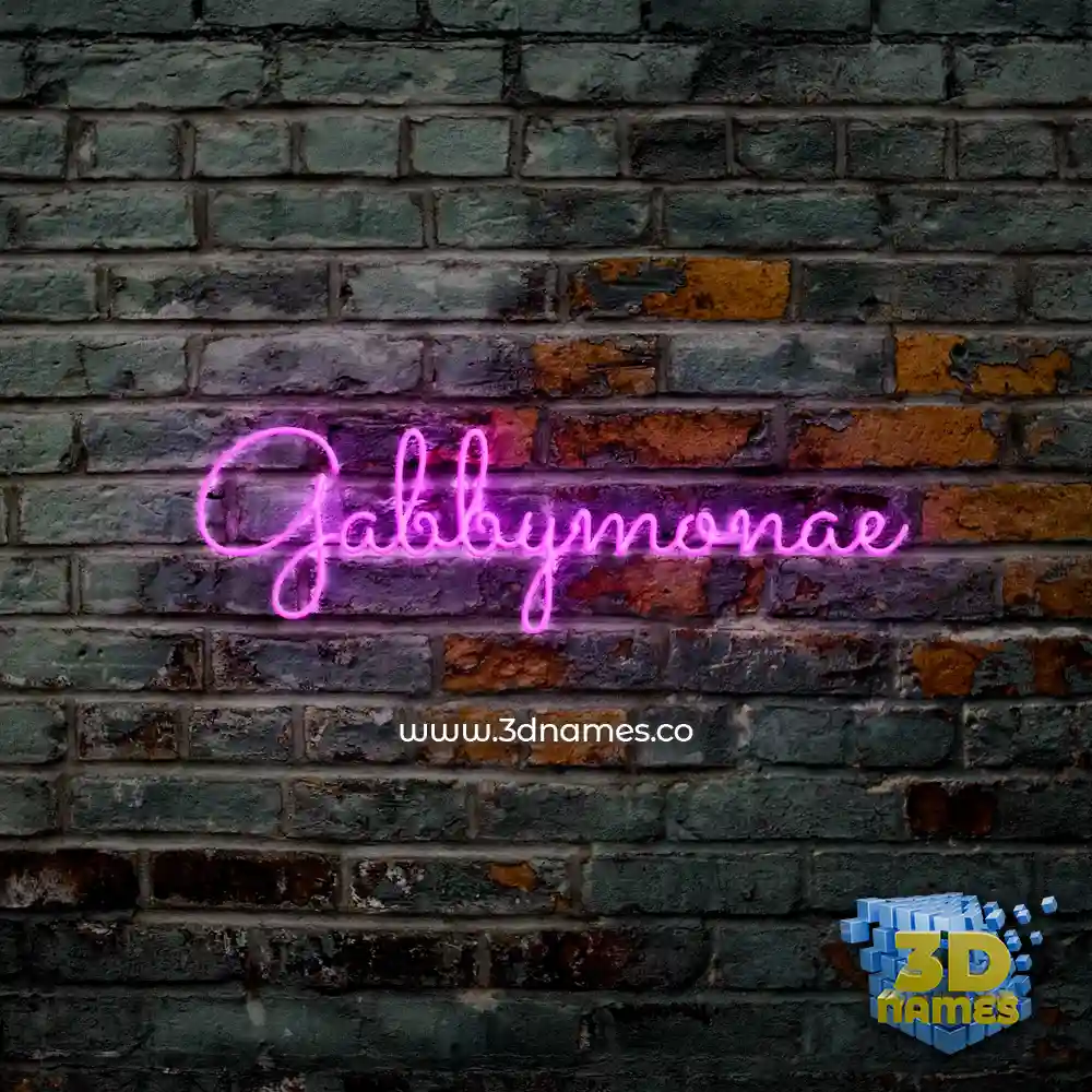 gabbymonae in Pink Neon style - 3D name wallpaper