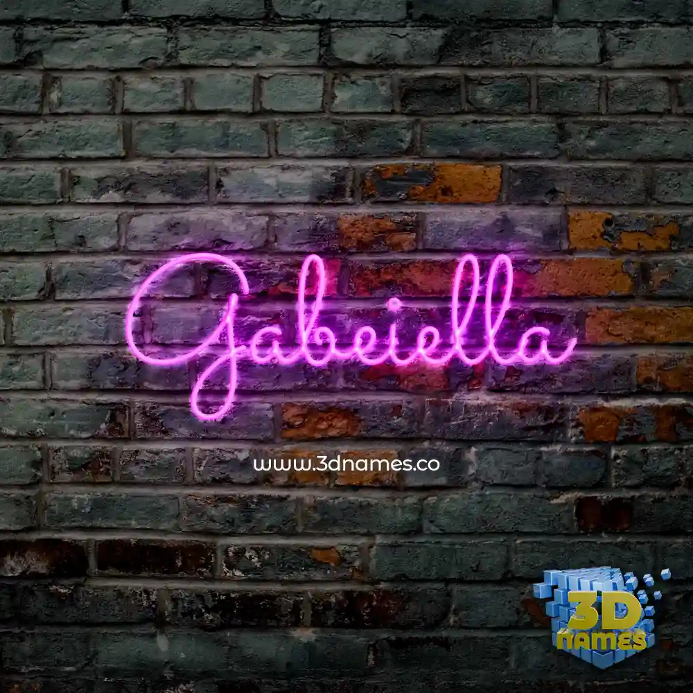 gabeiella in Pink Neon style - 3D name wallpaper