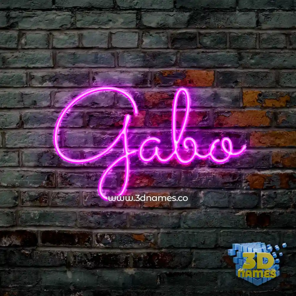 gabo in Pink Neon style - 3D name wallpaper