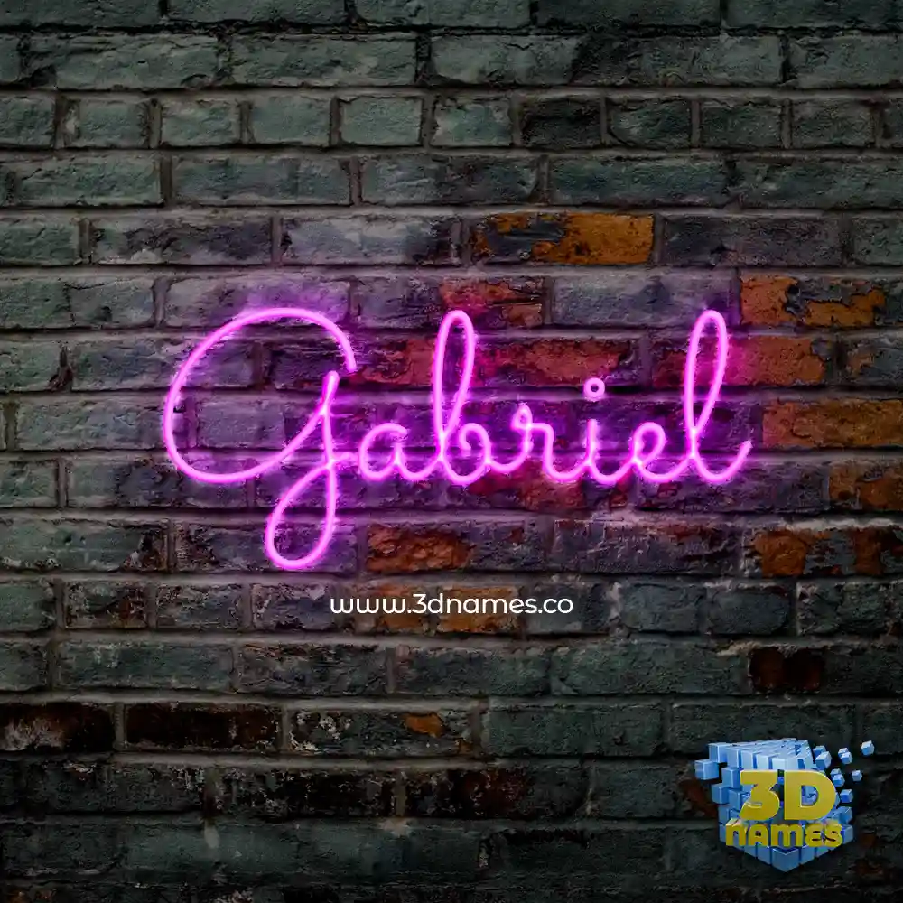 gabriel in Pink Neon style - 3D name wallpaper