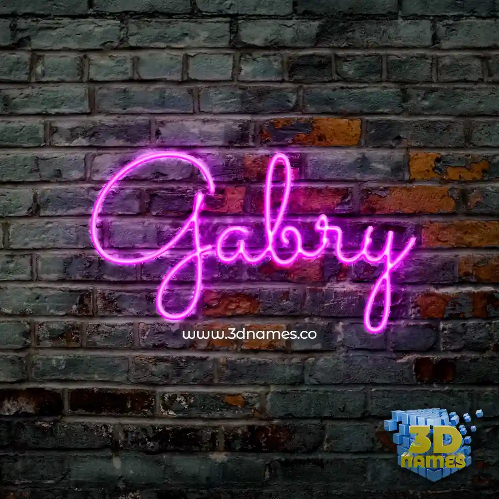 gabry in Pink Neon style - 3D name wallpaper