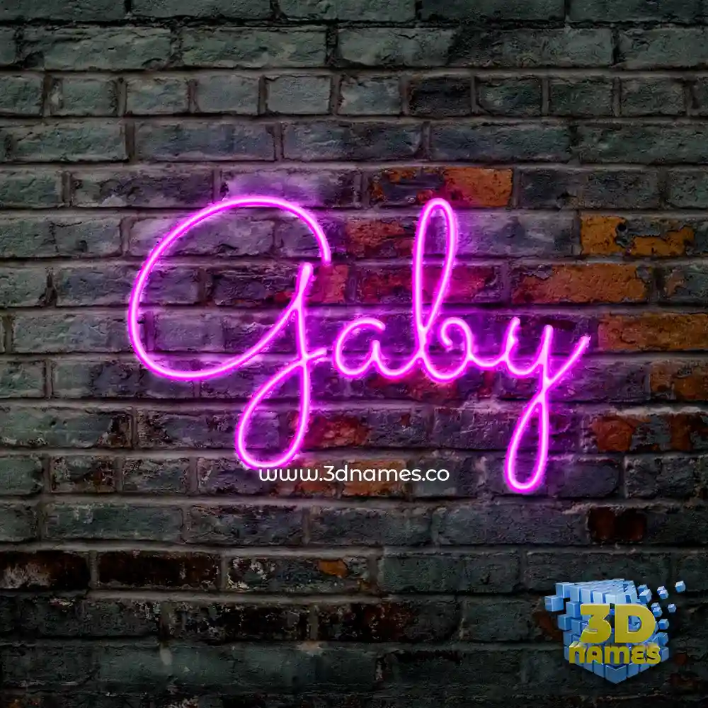 gaby in Pink Neon style - 3D name wallpaper
