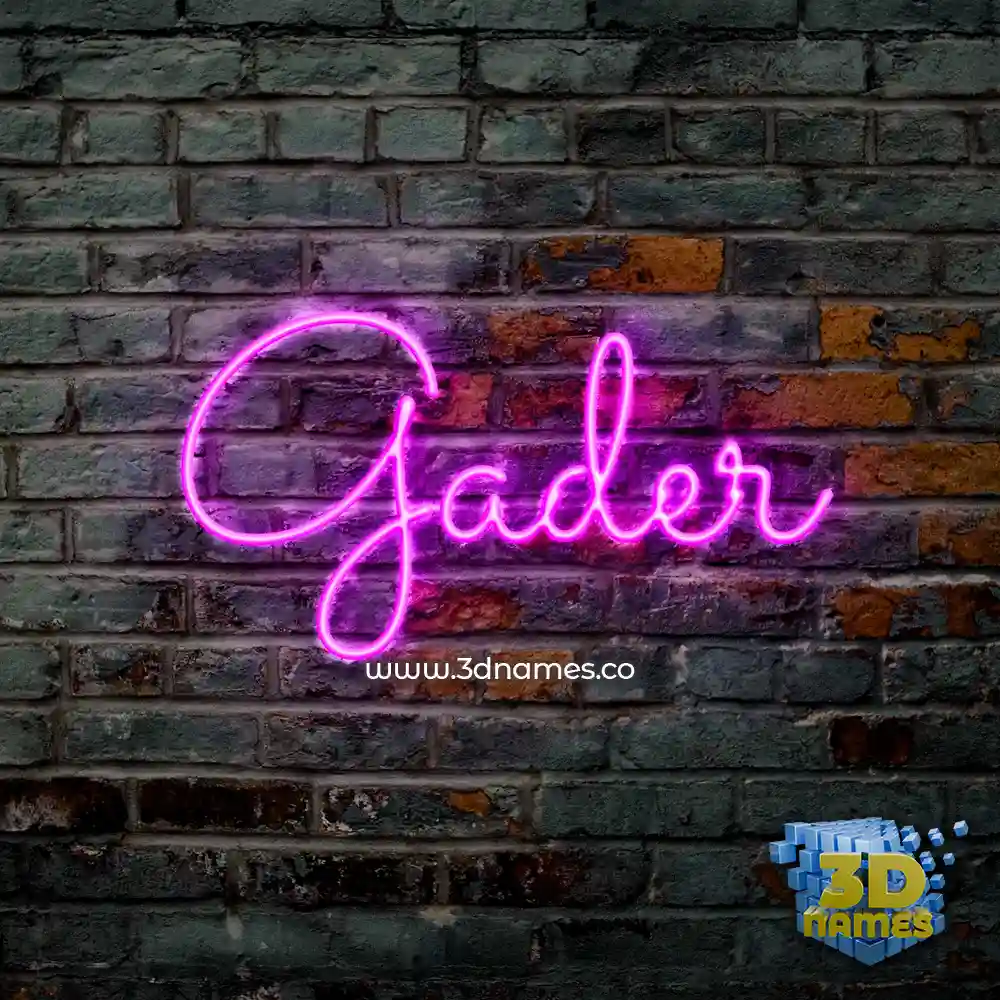 gader in Pink Neon style - 3D name wallpaper