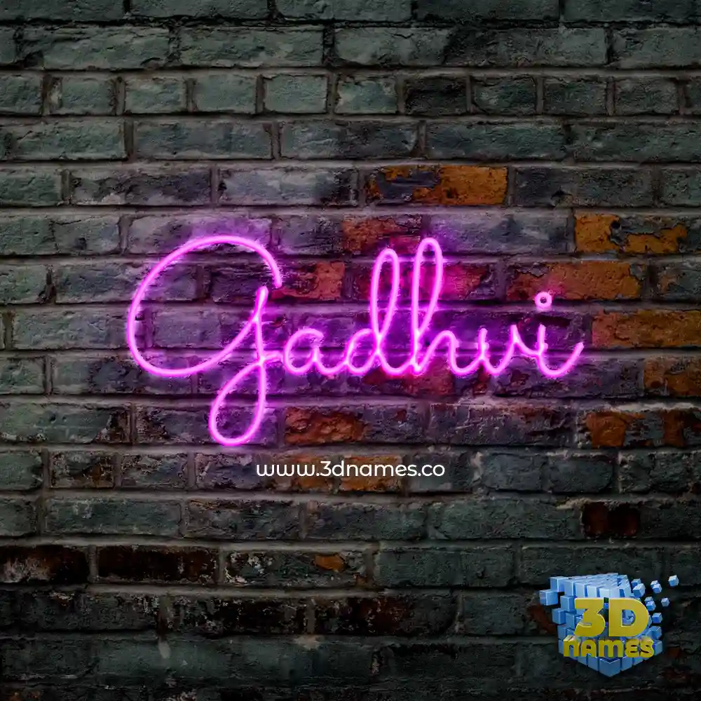 gadhvi in Pink Neon style - 3D name wallpaper