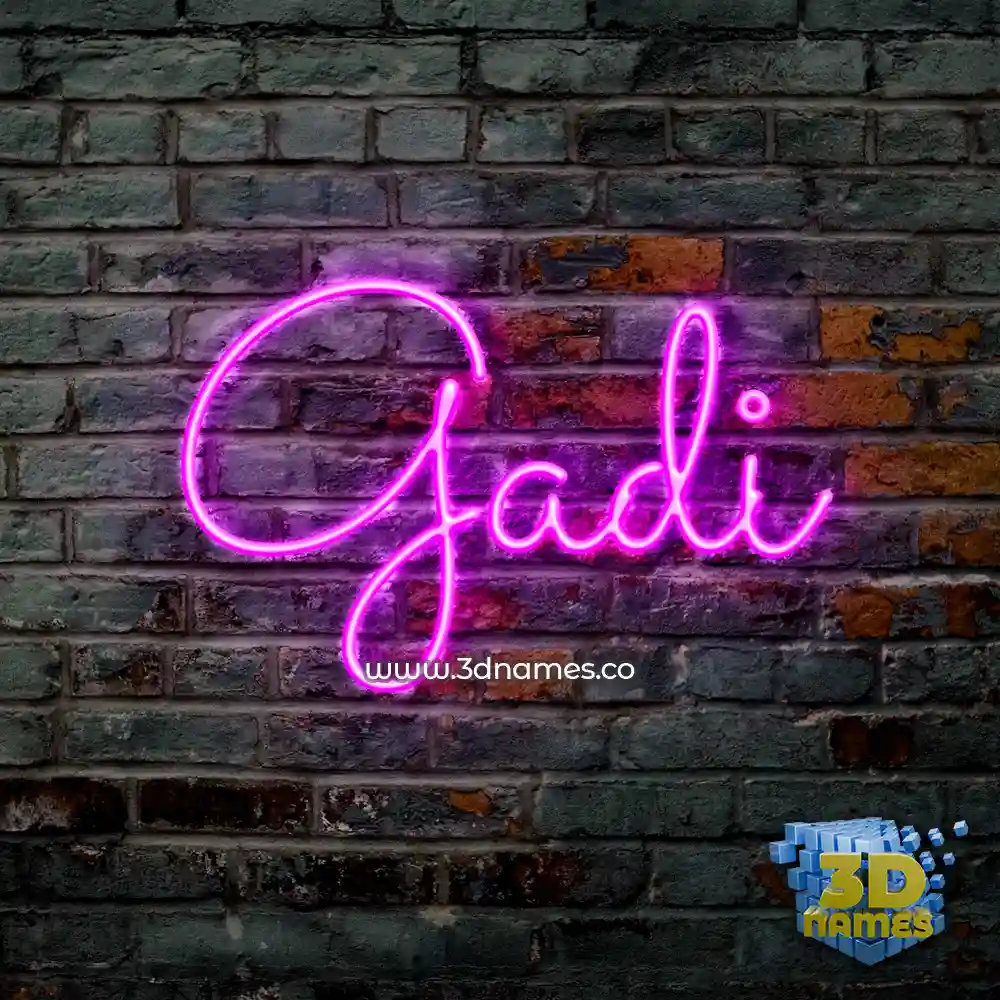 gadi in Pink Neon style - 3D name wallpaper