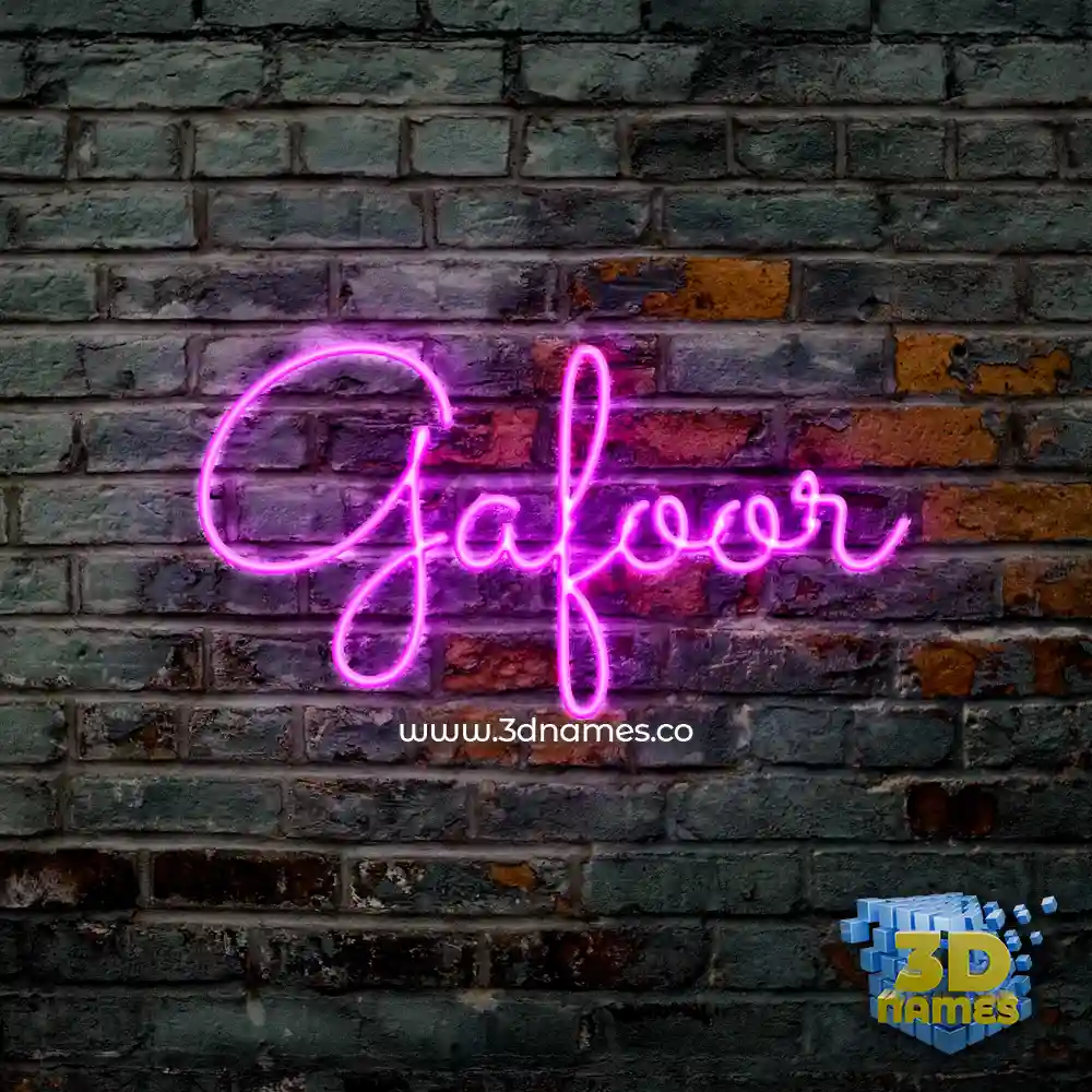 gafoor in Pink Neon style - 3D name wallpaper