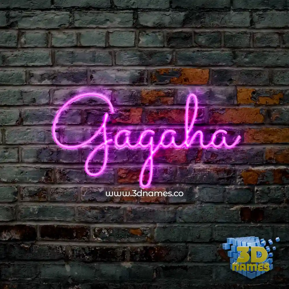 gagaha in Pink Neon style - 3D name wallpaper