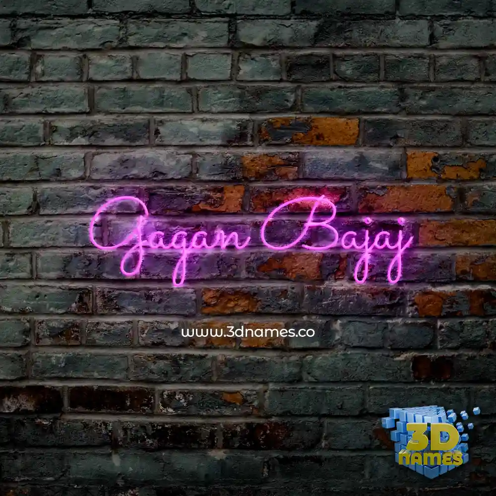 gagan bajaj in Pink Neon style - 3D name wallpaper