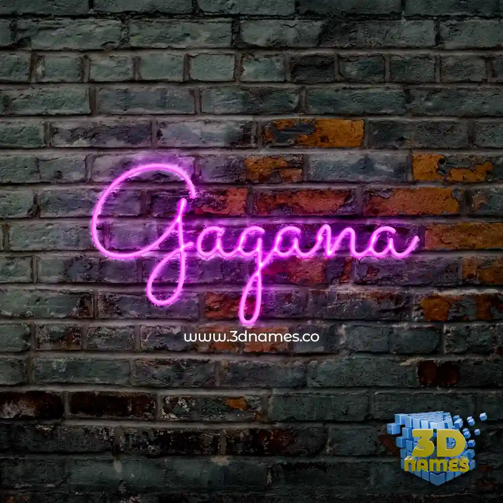 gagana in Pink Neon style - 3D name wallpaper