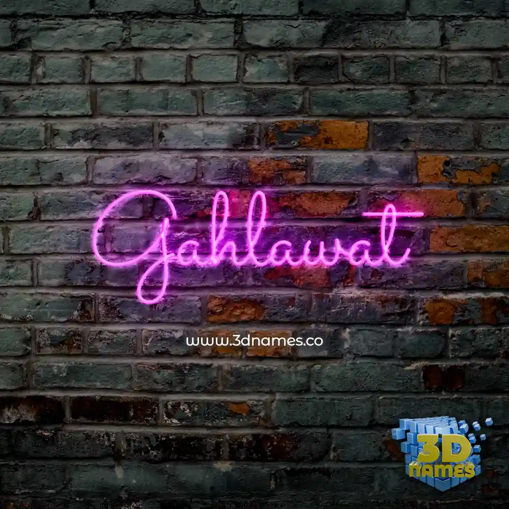 gahlawat in Pink Neon style - 3D name wallpaper
