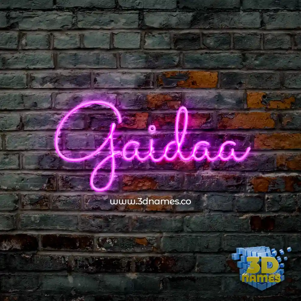 gaidaa in Pink Neon style - 3D name wallpaper