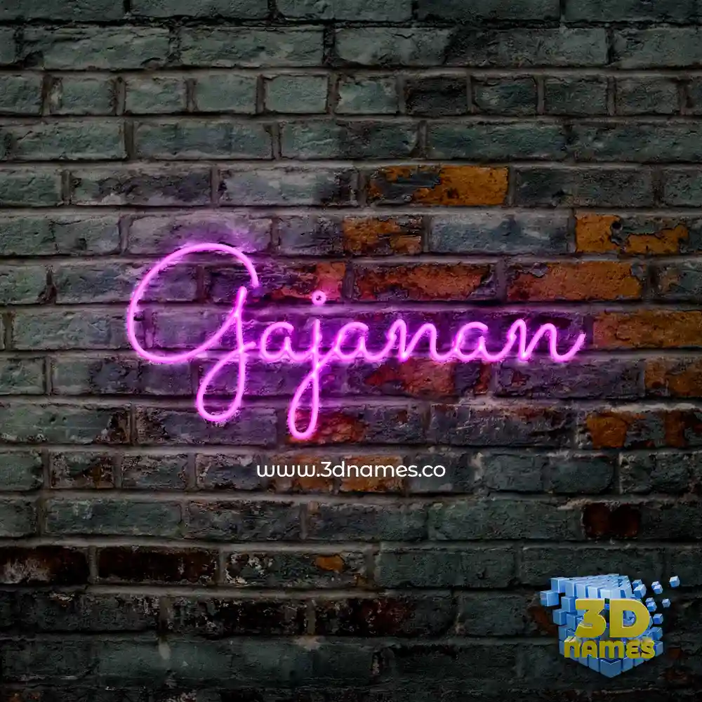 gajanan in Pink Neon style - 3D name wallpaper