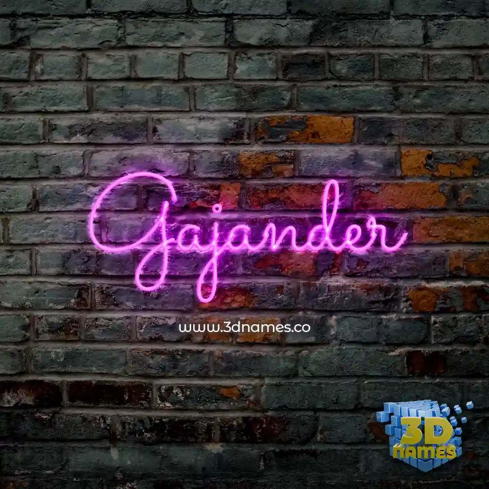 gajander in Pink Neon style - 3D name wallpaper