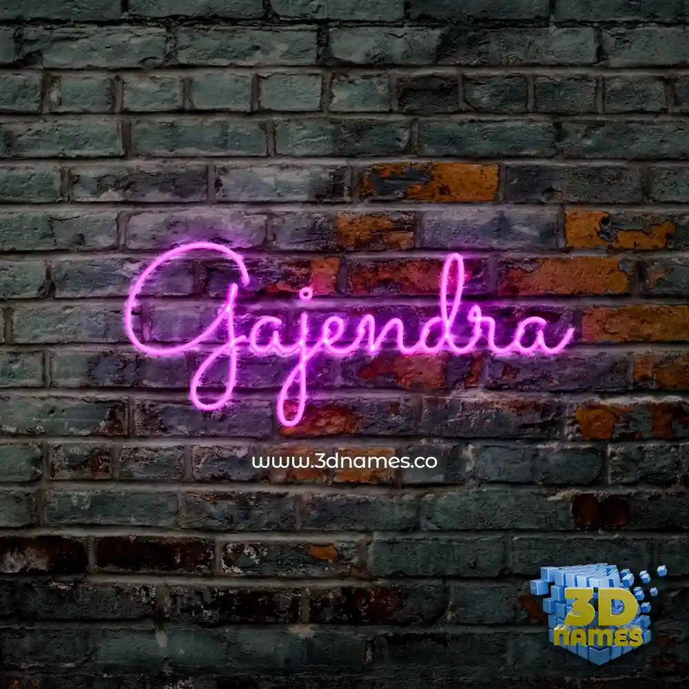 gajendra in Pink Neon style - 3D name wallpaper