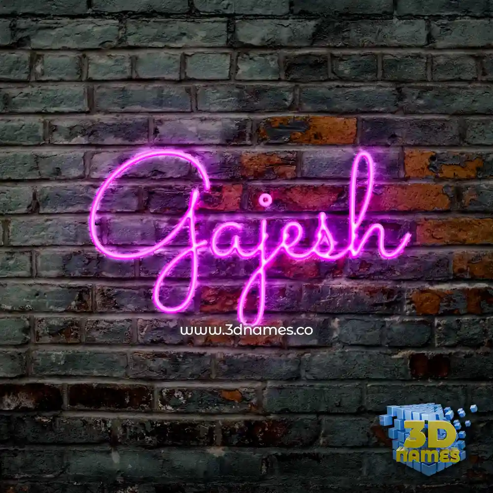 gajesh in Pink Neon style - 3D name wallpaper