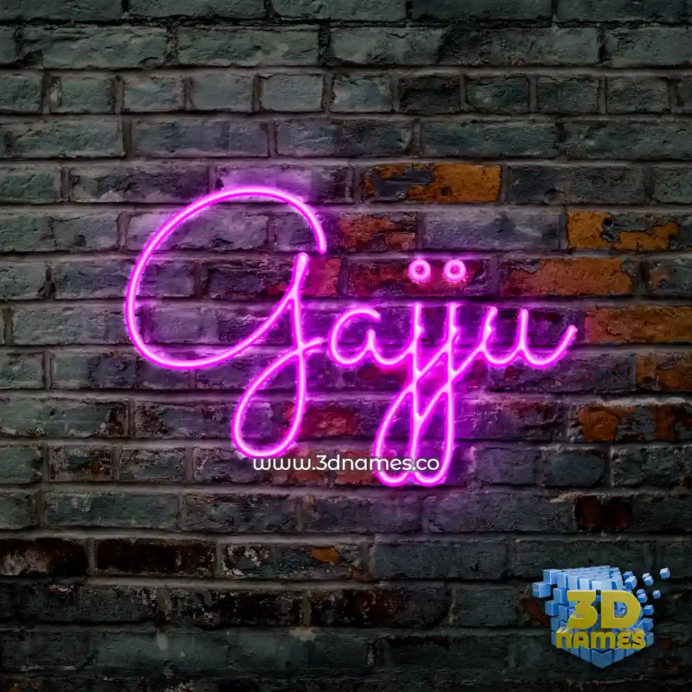 gajju in Pink Neon style - 3D name wallpaper