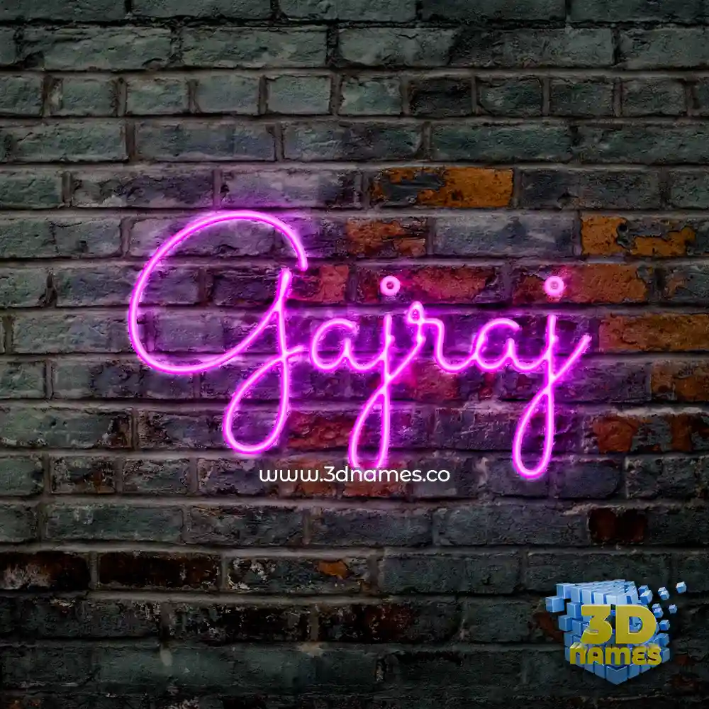 gajraj in Pink Neon style - 3D name wallpaper
