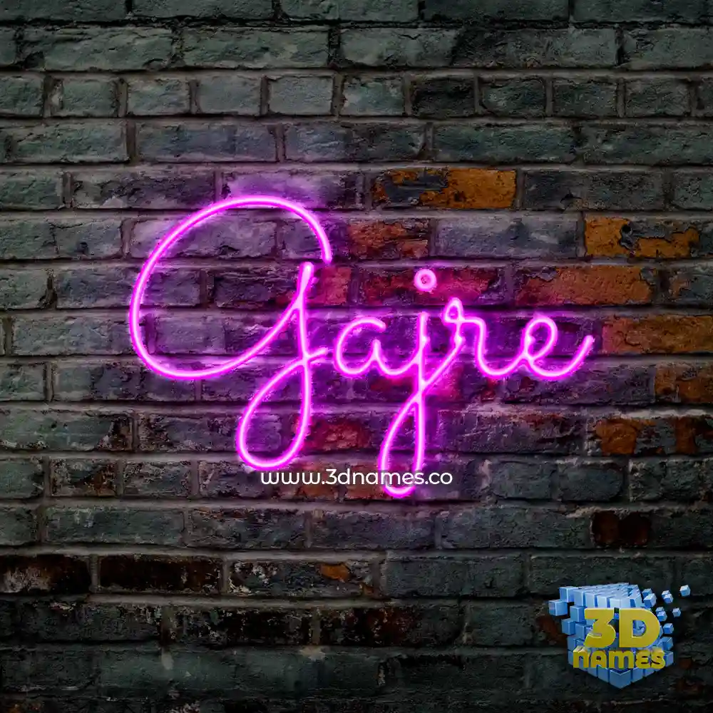gajre in Pink Neon style - 3D name wallpaper