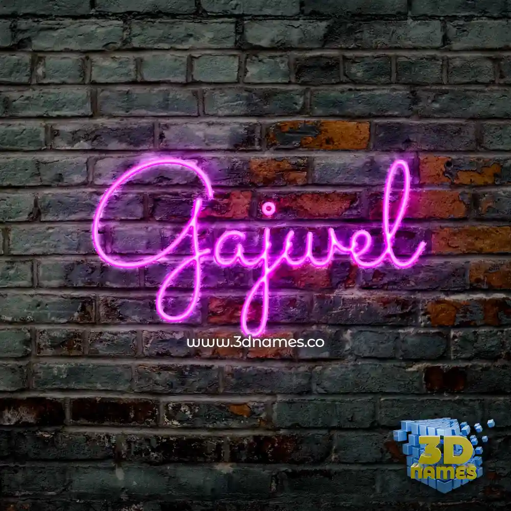 gajwel in Pink Neon style - 3D name wallpaper