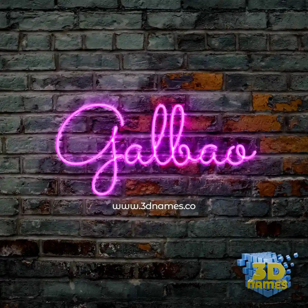 galbao in Pink Neon style - 3D name wallpaper