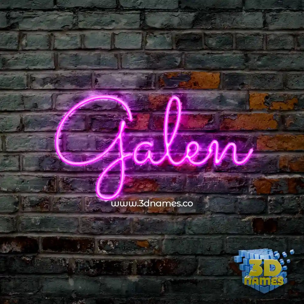 galen in Pink Neon style - 3D name wallpaper