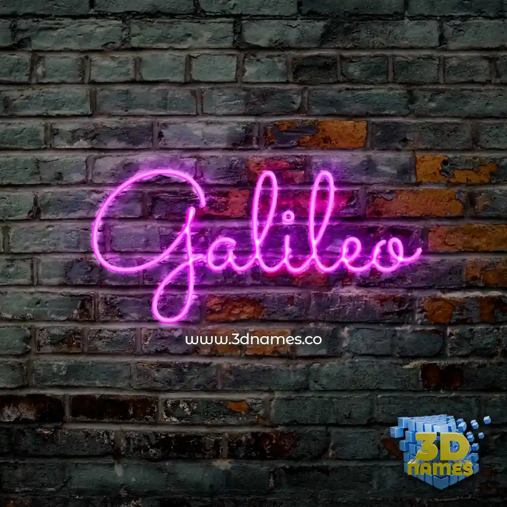 galileo in Pink Neon style - 3D name wallpaper
