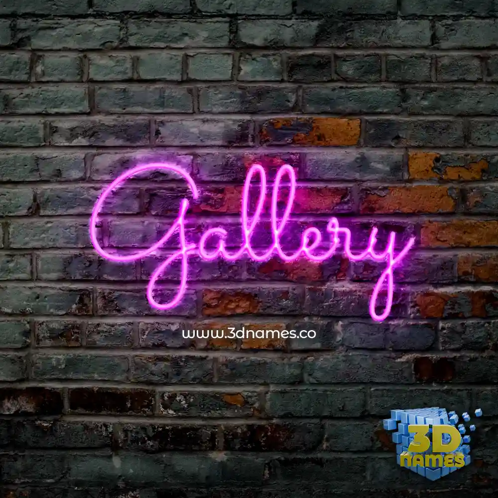 gallery in Pink Neon style - 3D name wallpaper