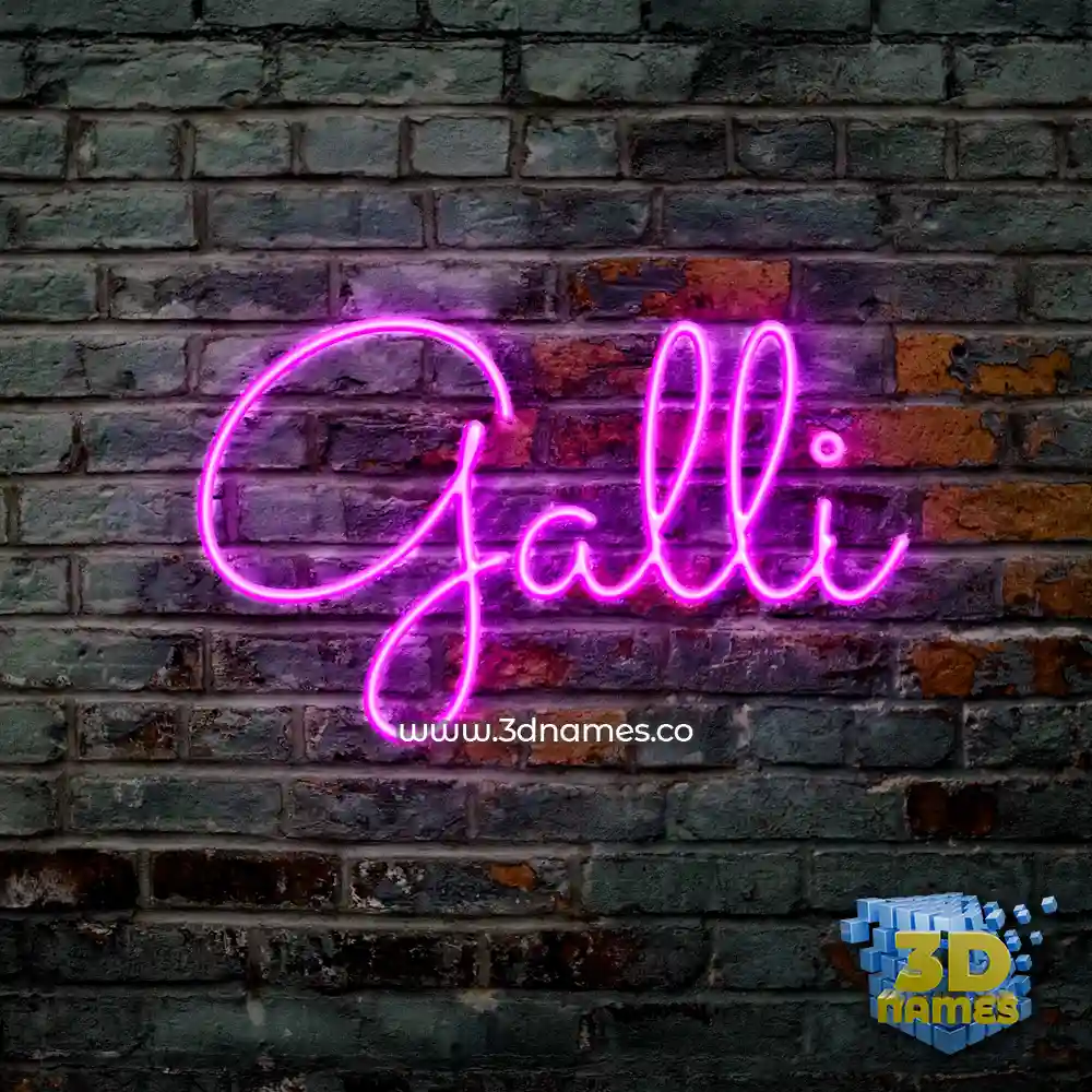 galli in Pink Neon style - 3D name wallpaper