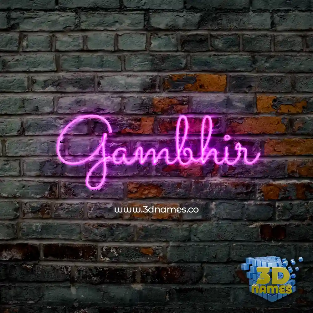 gambhir in Pink Neon style - 3D name wallpaper