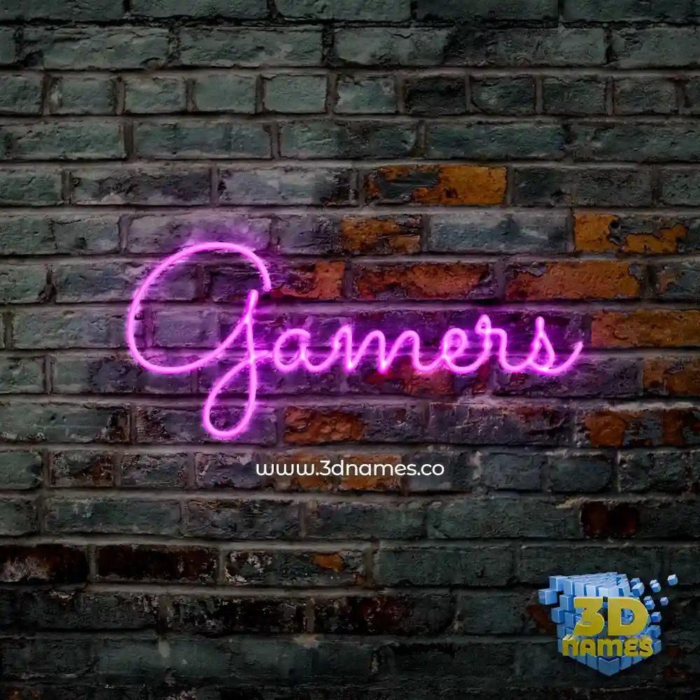 gamers in Pink Neon style - 3D name wallpaper