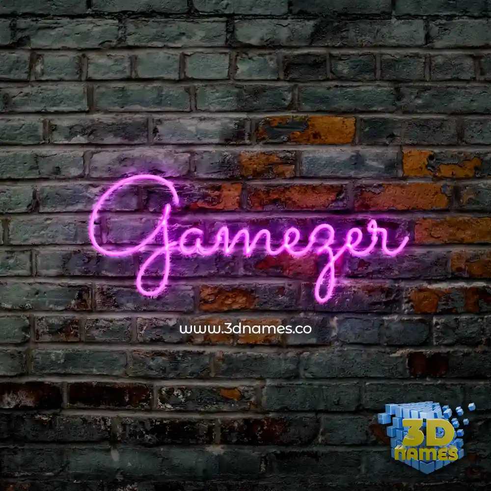 gamezer in Pink Neon style - 3D name wallpaper