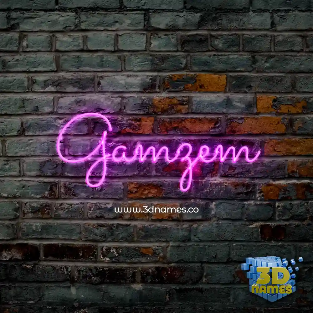 gamzem in Pink Neon style - 3D name wallpaper