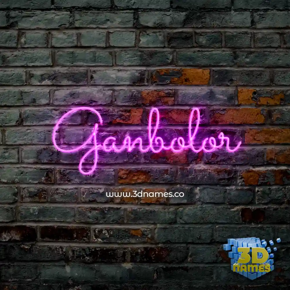 ganbolor in Pink Neon style - 3D name wallpaper