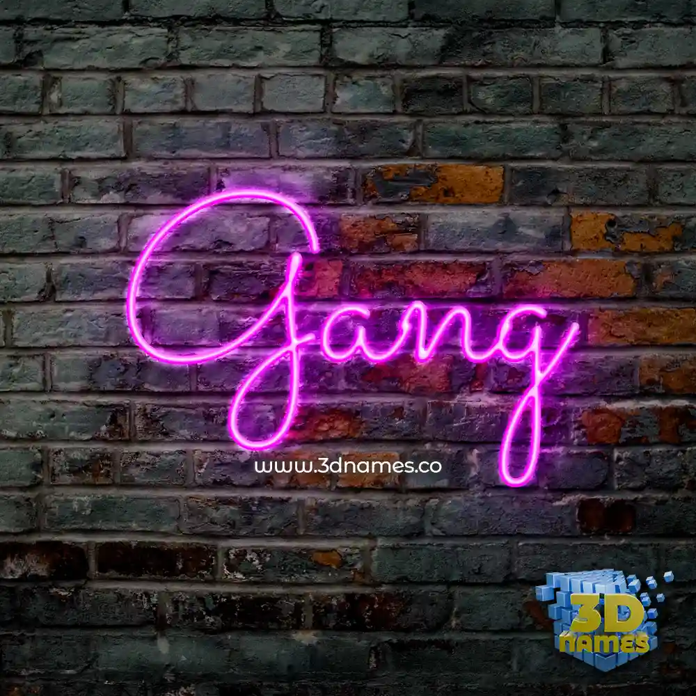 gang in Pink Neon style - 3D name wallpaper