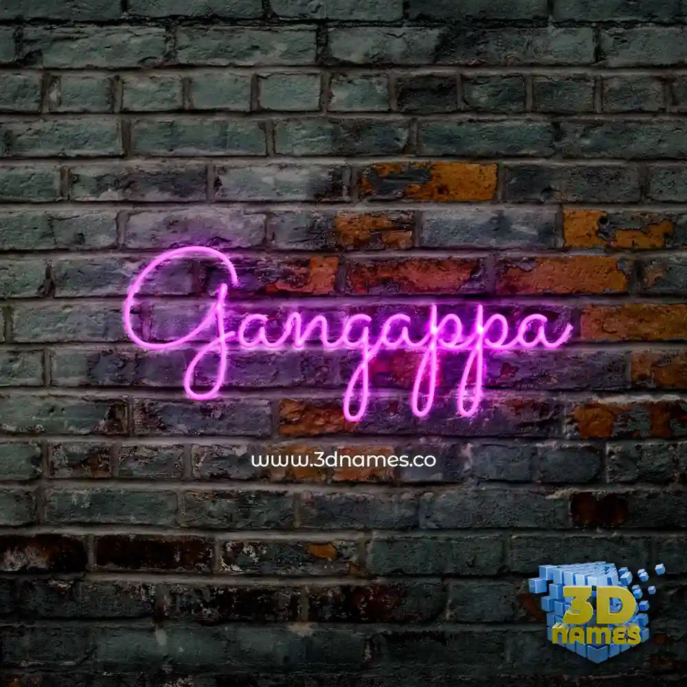 gangappa in Pink Neon style - 3D name wallpaper