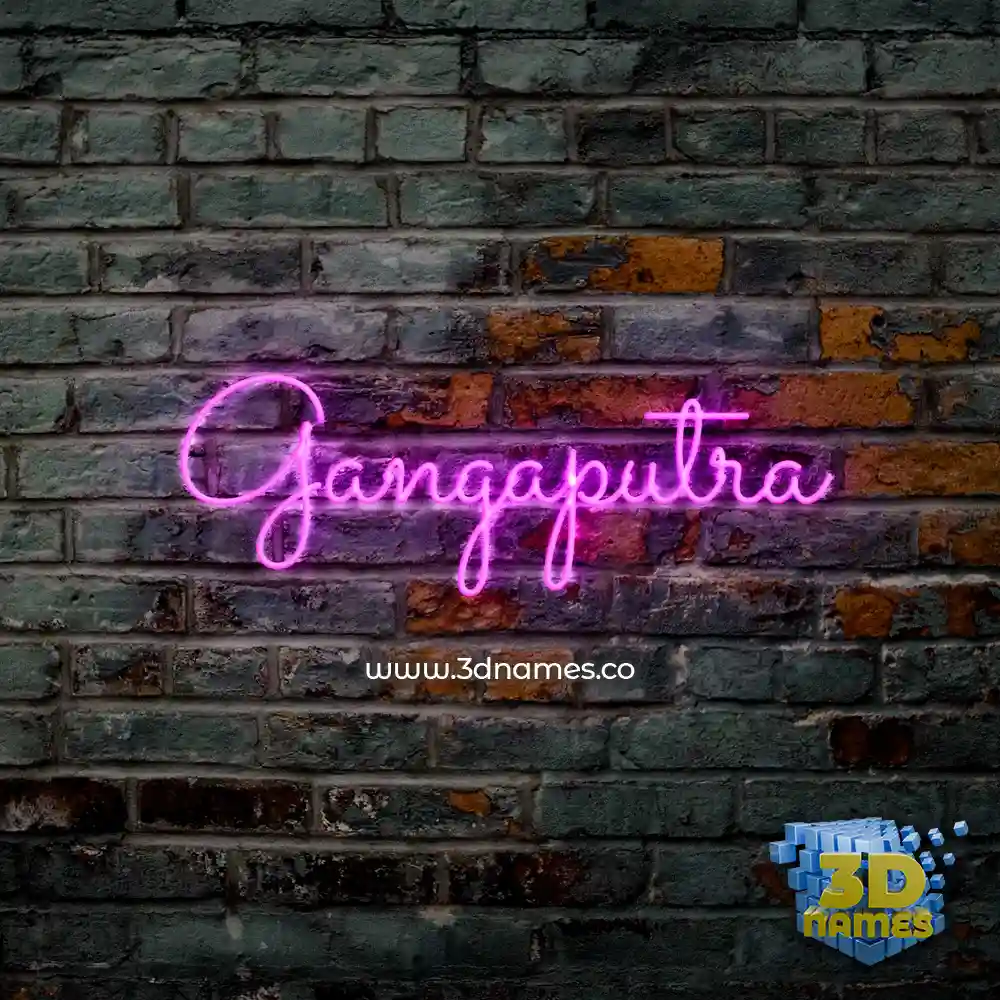 gangaputra in Pink Neon style - 3D name wallpaper