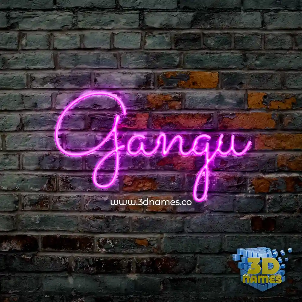 gangu in Pink Neon style - 3D name wallpaper