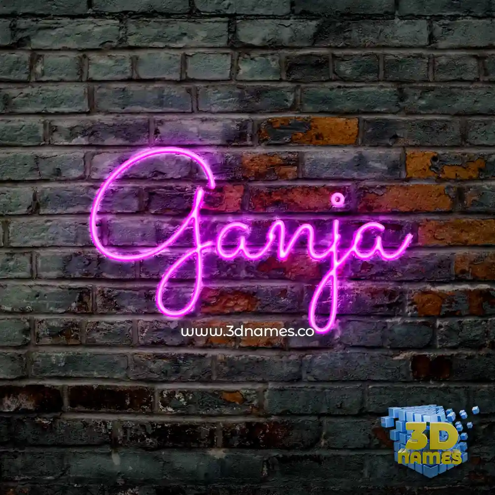 ganja in Pink Neon style - 3D name wallpaper
