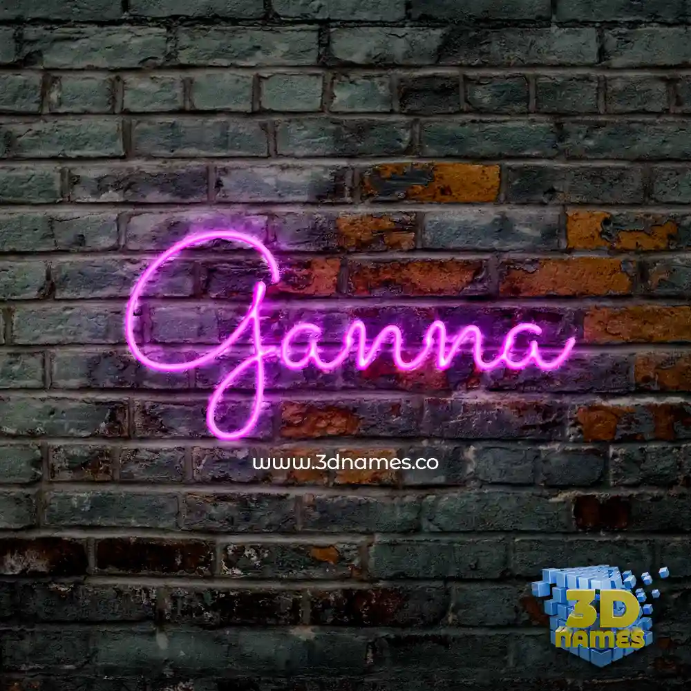ganna in Pink Neon style - 3D name wallpaper