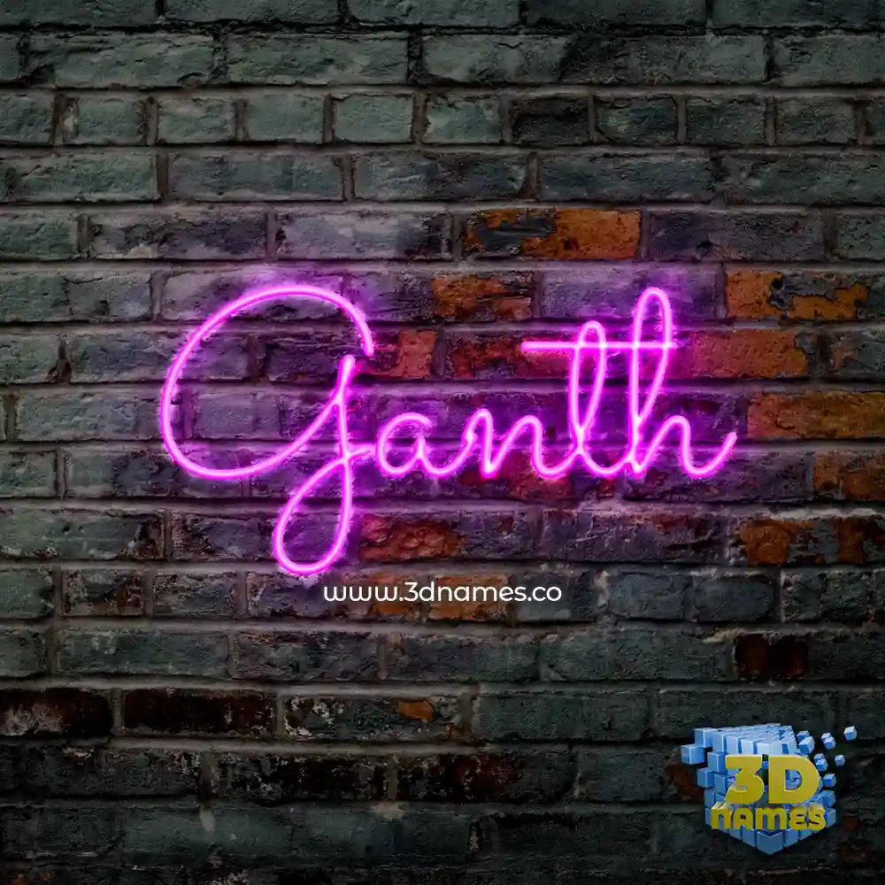 ganth in Pink Neon style - 3D name wallpaper