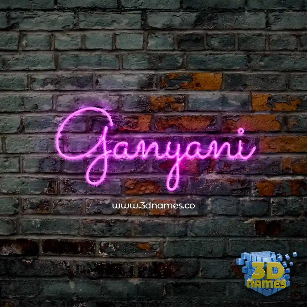 ganyani in Pink Neon style - 3D name wallpaper