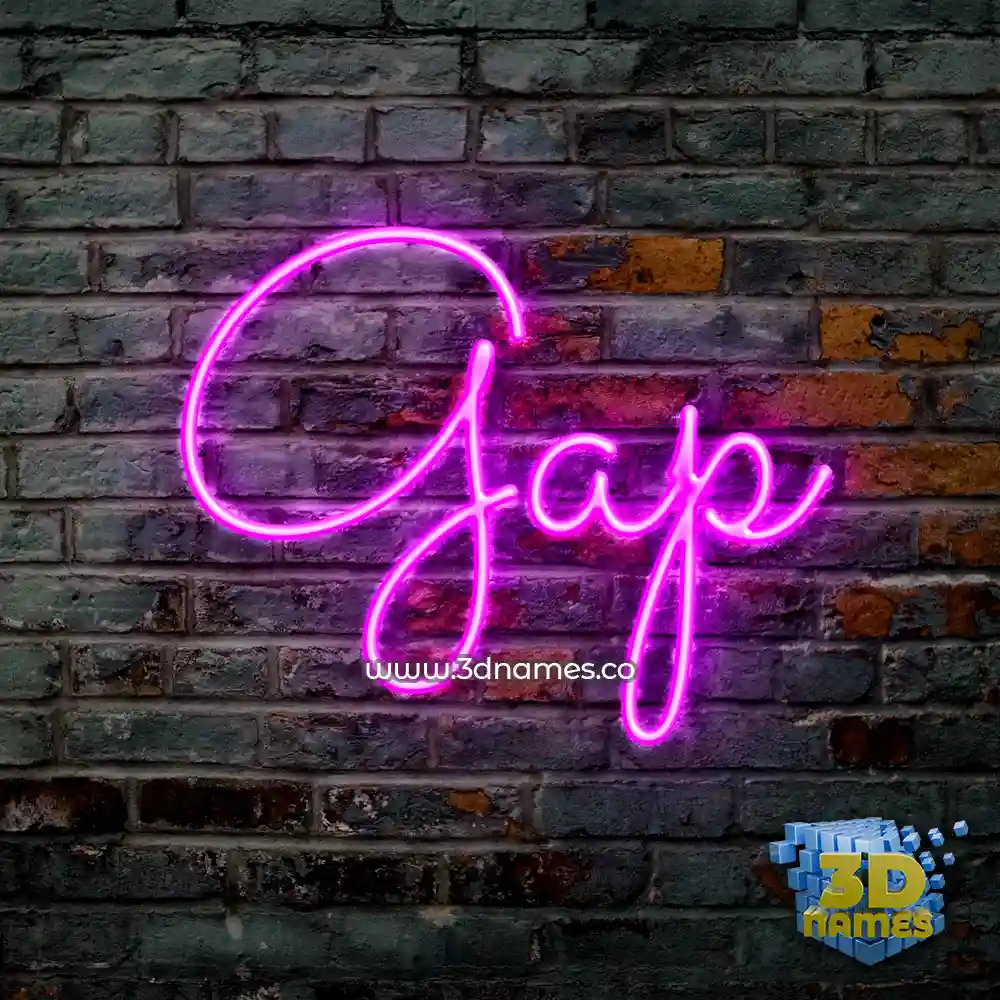 gap in Pink Neon style - 3D name wallpaper