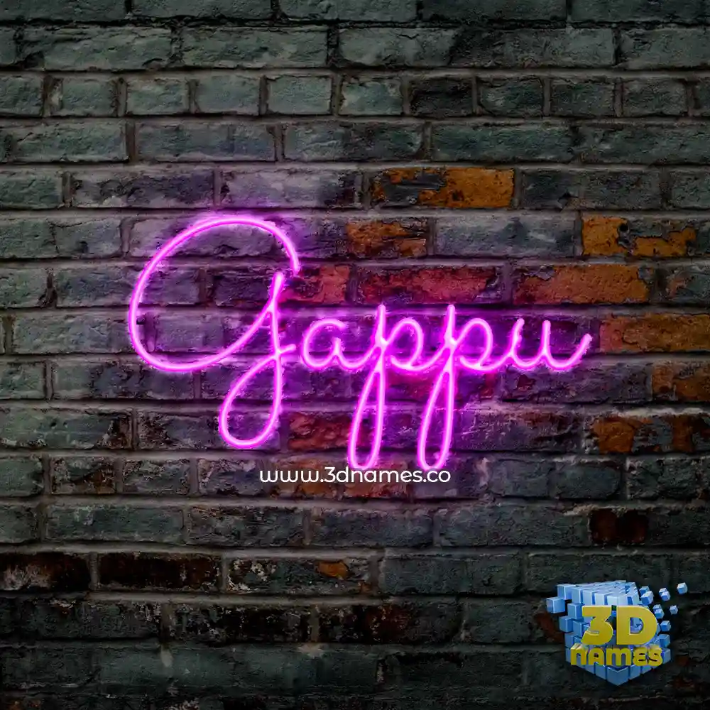 gappu in Pink Neon style - 3D name wallpaper