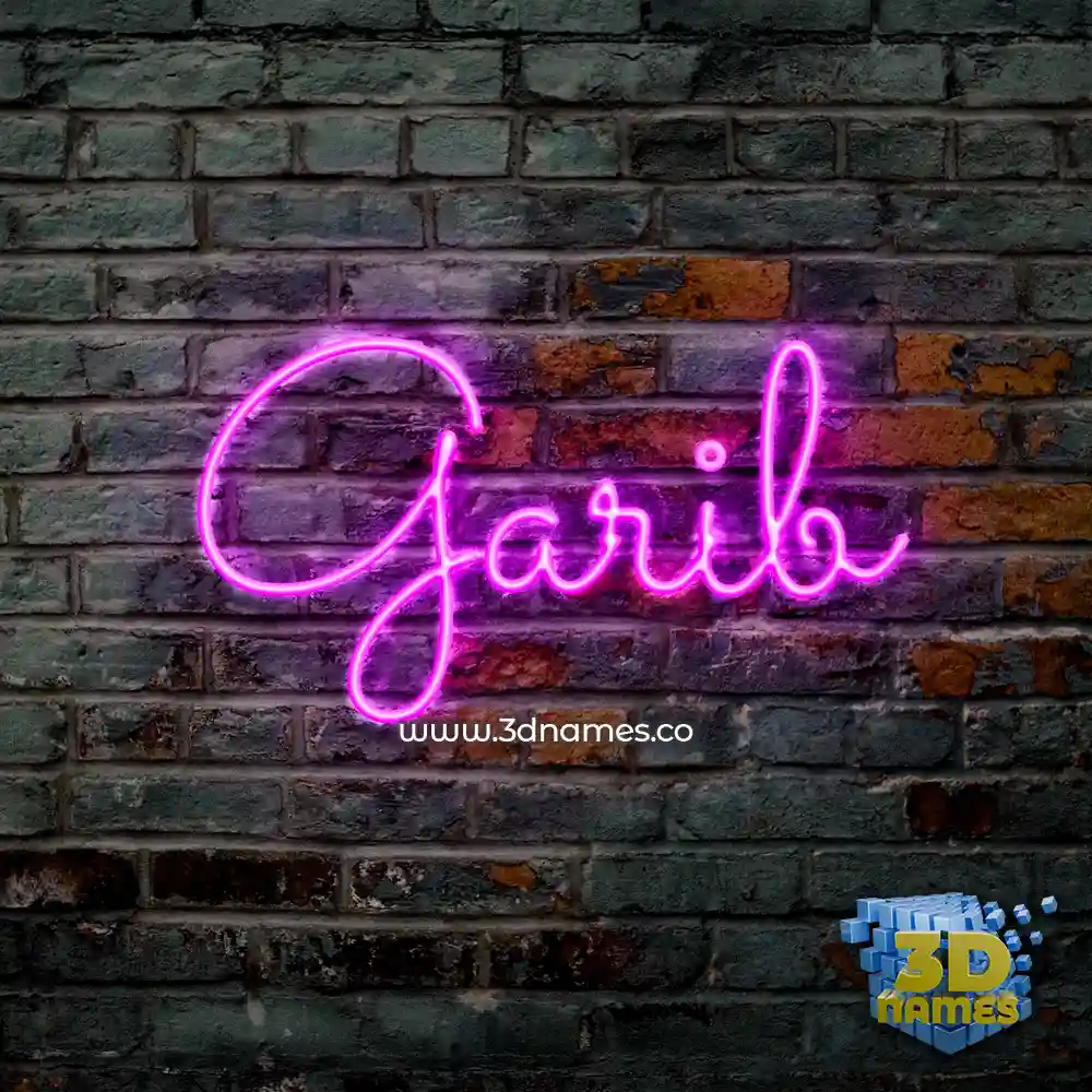 garib in Pink Neon style - 3D name wallpaper