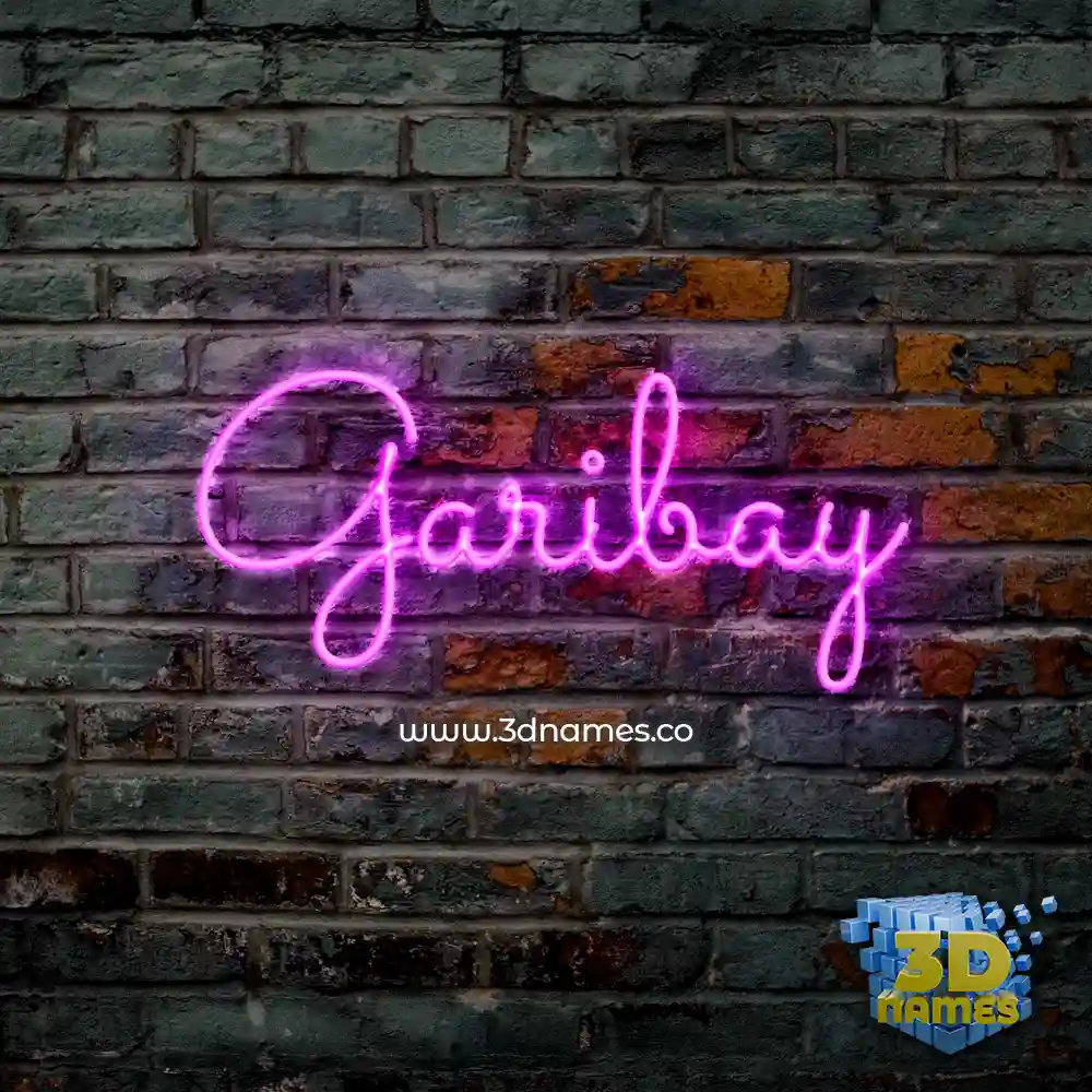garibay in Pink Neon style - 3D name wallpaper