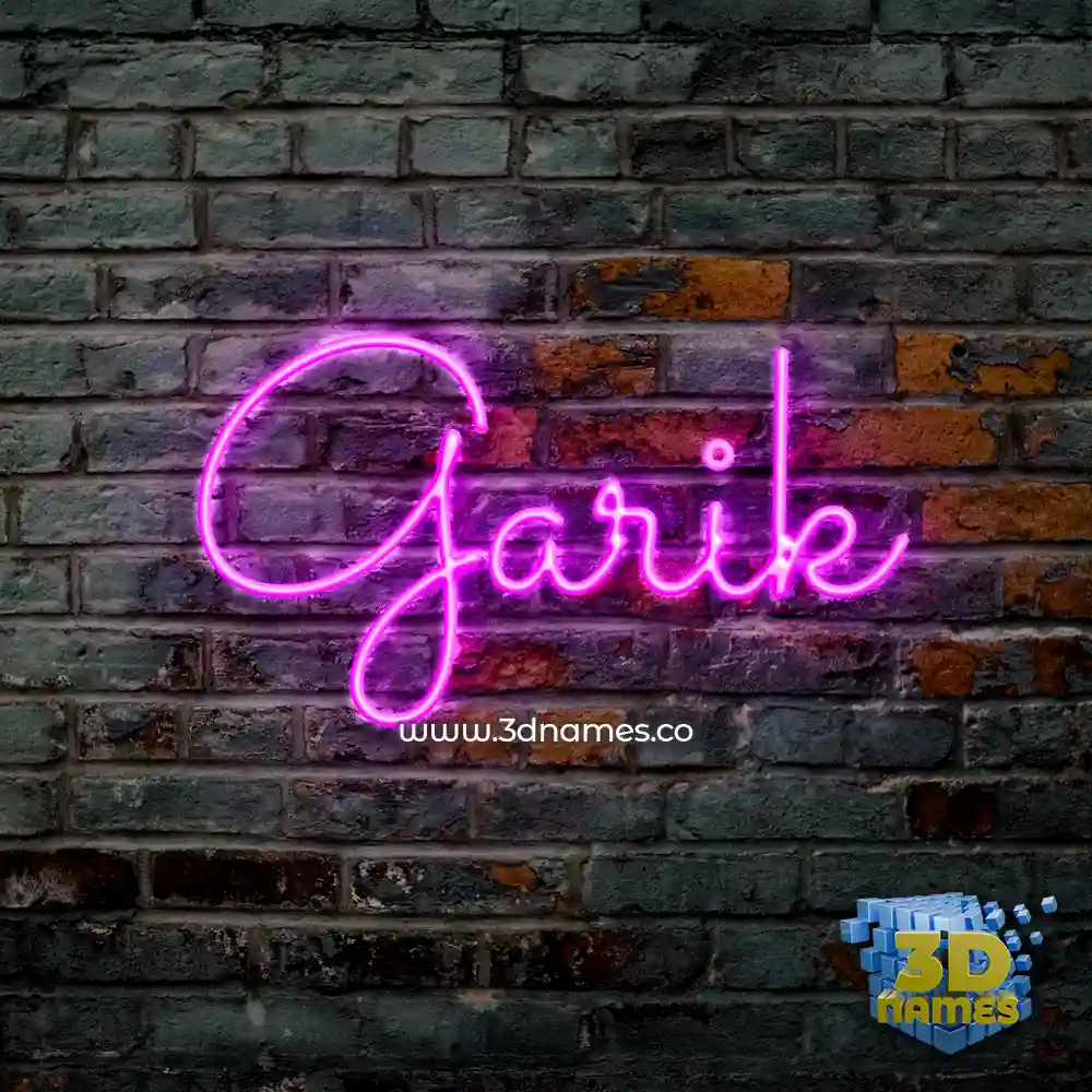 garik in Pink Neon style - 3D name wallpaper