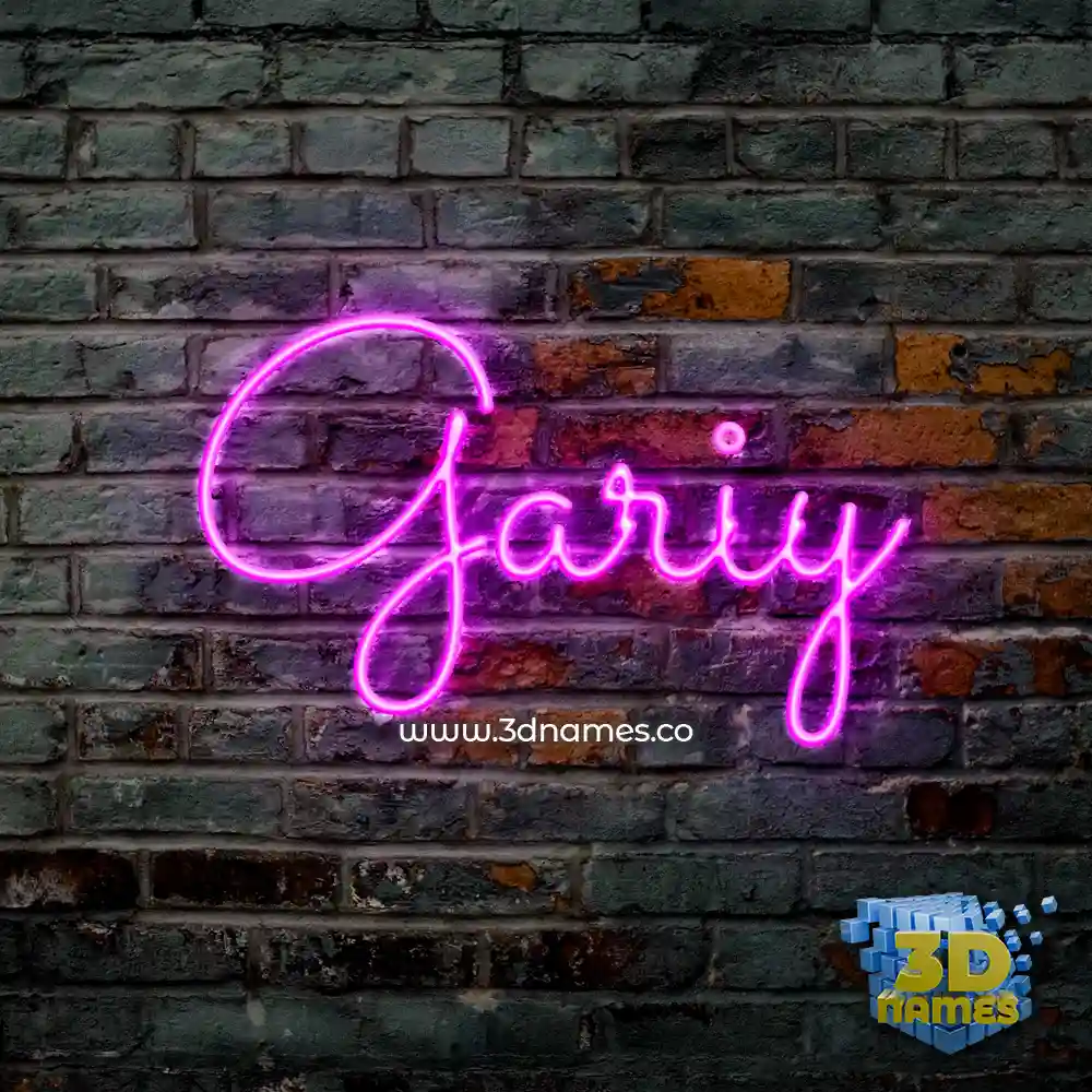 gariy in Pink Neon style - 3D name wallpaper