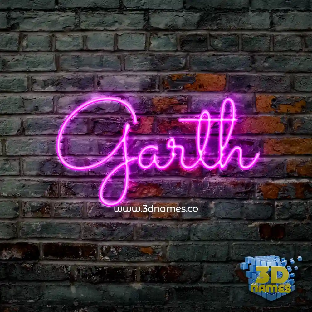 garth in Pink Neon style - 3D name wallpaper