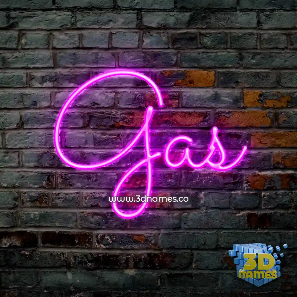 gas in Pink Neon style - 3D name wallpaper