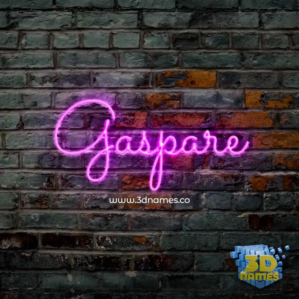 gaspare in Pink Neon style - 3D name wallpaper